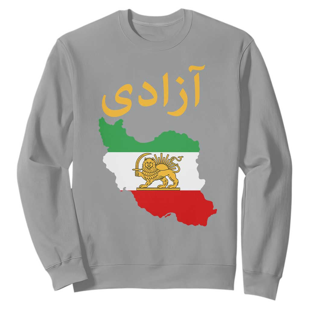 Freedom Iran Sun and Lion Flag Sweatshirt Free Iranian Revolution 2026 TS02 Sport Gray Print Your Wear