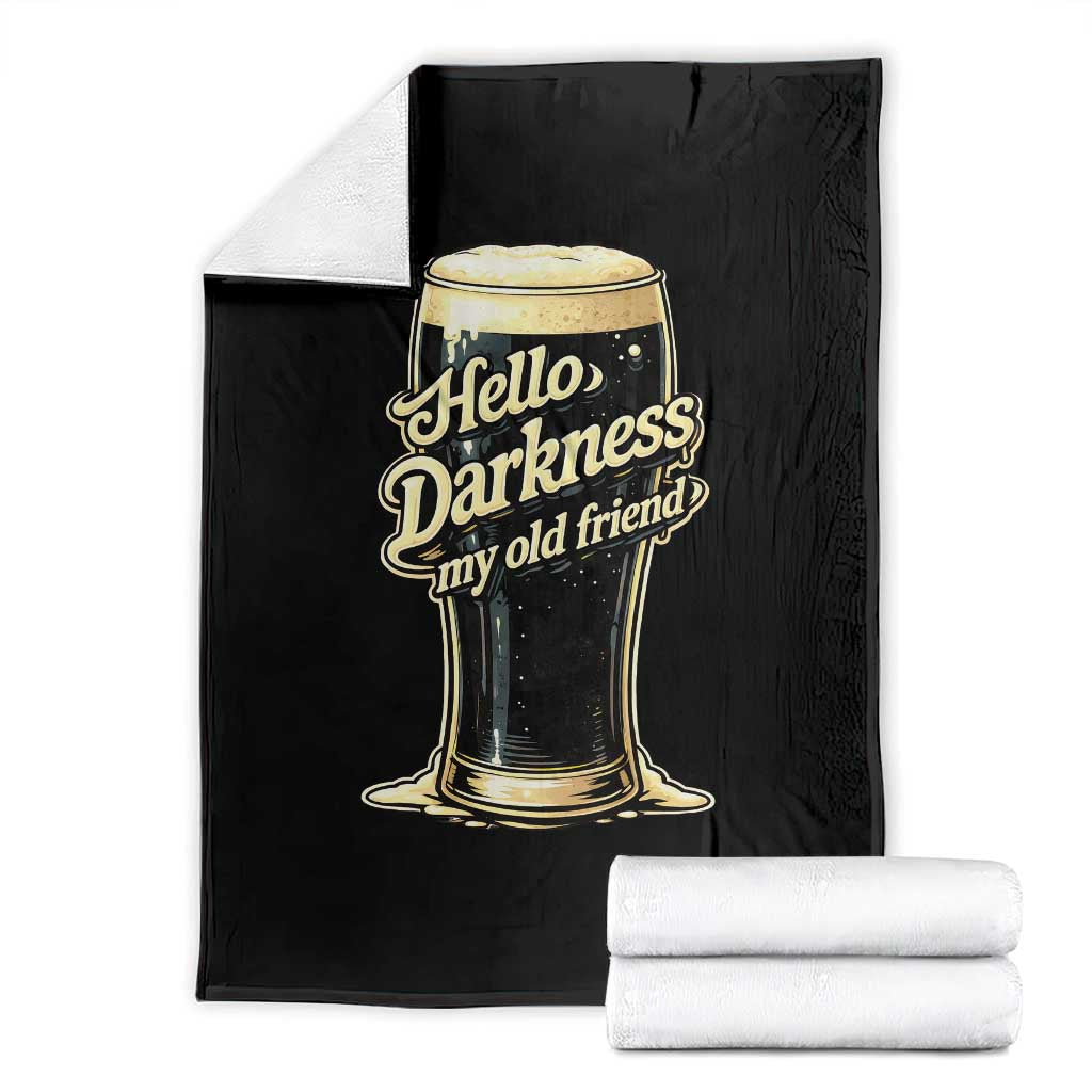 Hello Darkness My Old Friend Funny Stout Beer Throw Blanket Vintage Craft Brew Lovers TS02 Black Print Your Wear