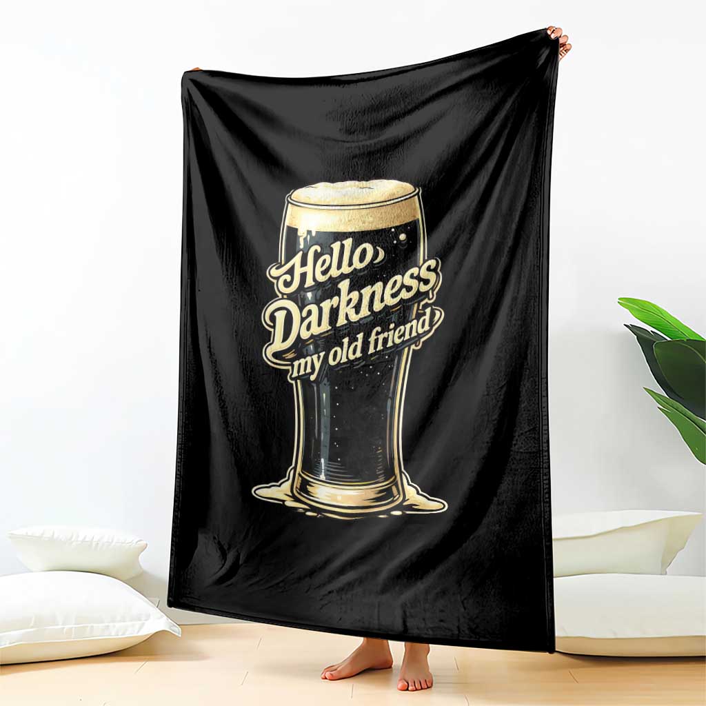 Hello Darkness My Old Friend Funny Stout Beer Throw Blanket Vintage Craft Brew Lovers TS02 Print Your Wear
