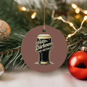 Hello Darkness My Old Friend Funny Stout Beer Ceramic Ornament Vintage Craft Brew Lovers TS02 1pc Mocha Print Your Wear