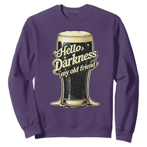 Hello Darkness My Old Friend Funny Stout Beer Sweatshirt Vintage Craft Brew Lovers TS02 Purple Print Your Wear