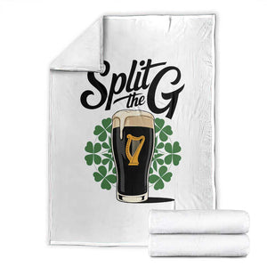 Split the G Funny Irish Drinking Throw Blanket St. Patrick’s Day Stout Beer Lovers Pub Crawls TS02 White Print Your Wear