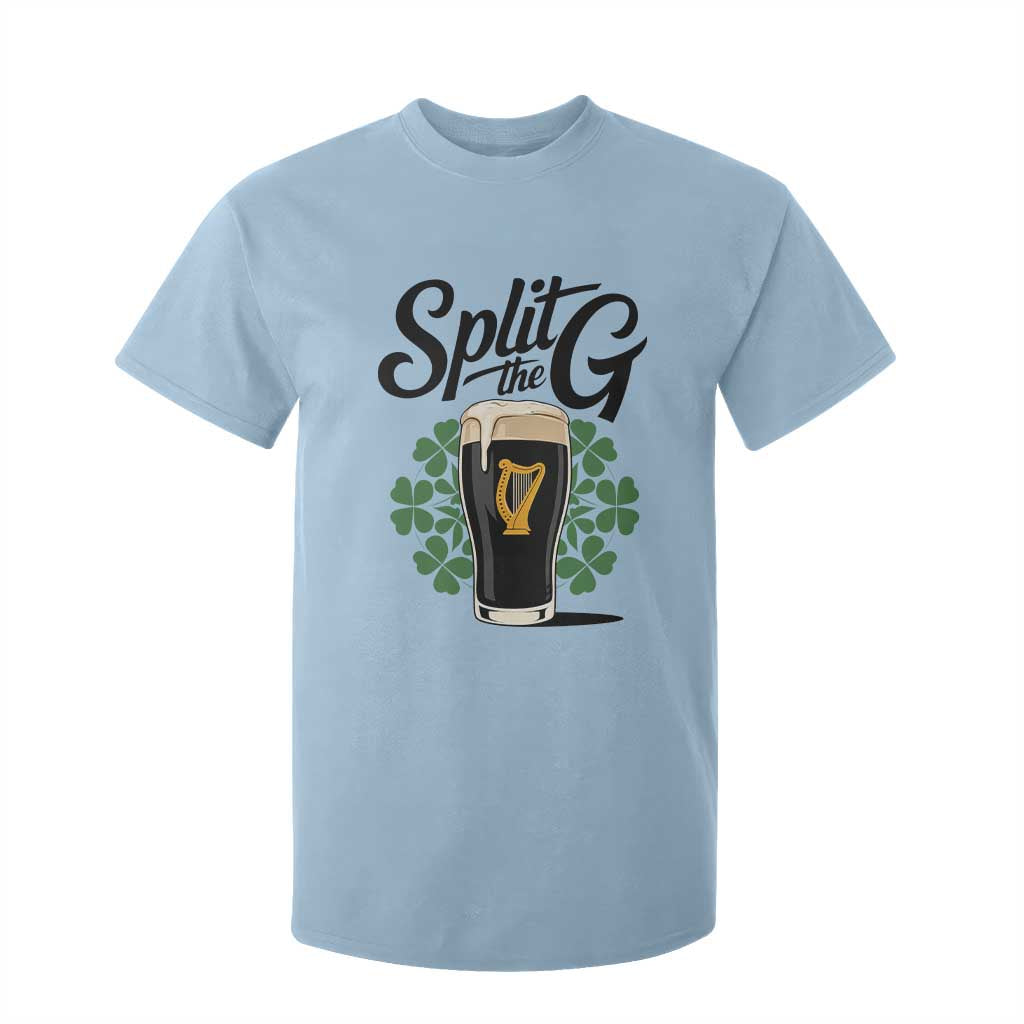 Split the G Funny Irish Drinking T Shirt For Kid St. Patrick’s Day Stout Beer Lovers Pub Crawls TS02 Light Blue Print Your Wear