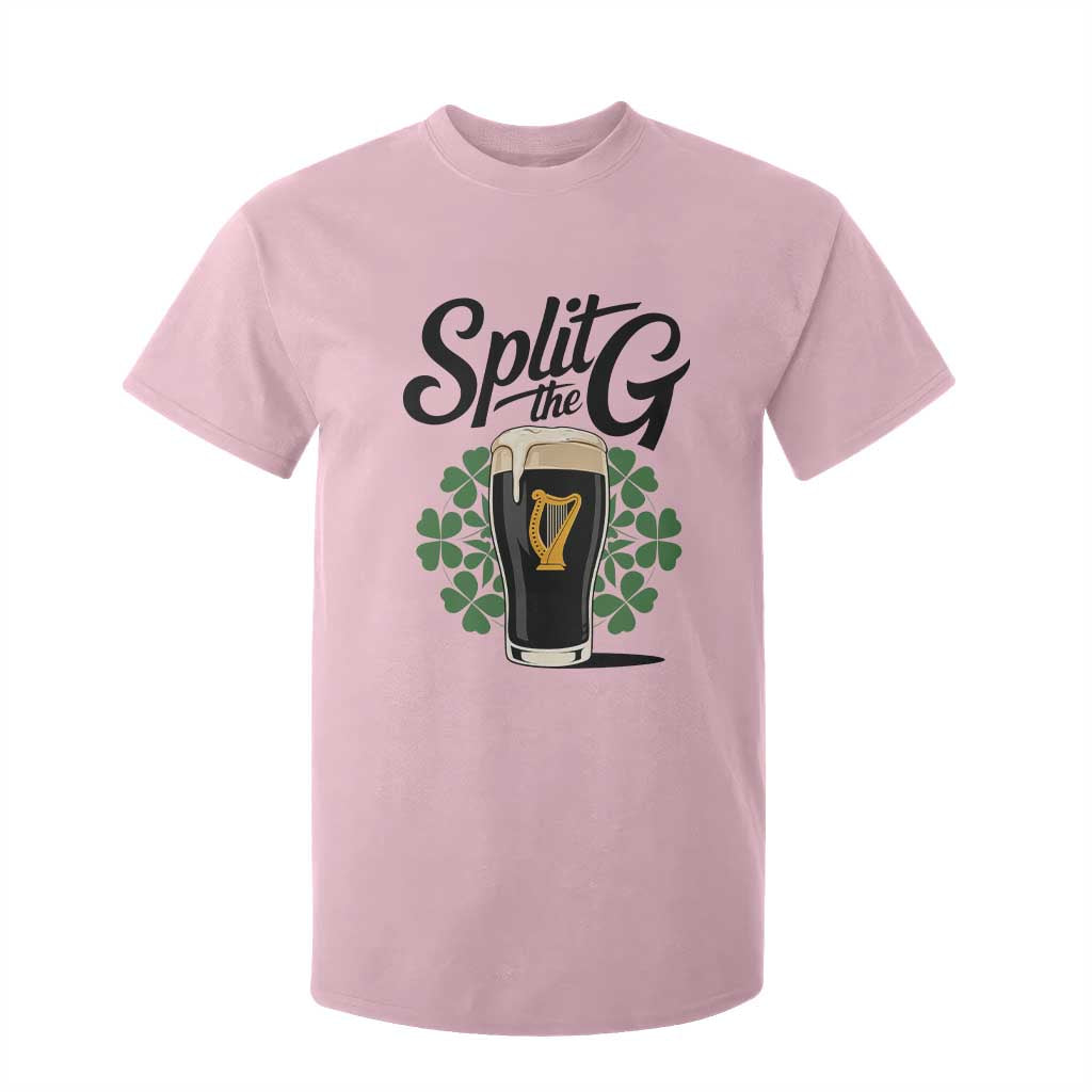 Split the G Funny Irish Drinking T Shirt For Kid St. Patrick’s Day Stout Beer Lovers Pub Crawls TS02 Light Pink Print Your Wear