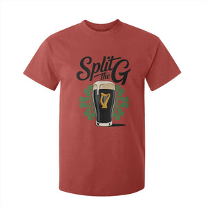 Split the G Funny Irish Drinking T Shirt For Kid St. Patrick’s Day Stout Beer Lovers Pub Crawls TS02 Red Print Your Wear