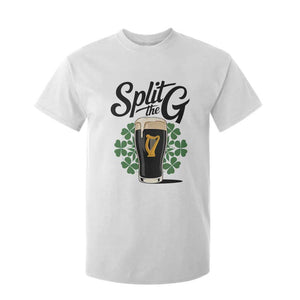 Split the G Funny Irish Drinking T Shirt For Kid St. Patrick’s Day Stout Beer Lovers Pub Crawls TS02 White Print Your Wear