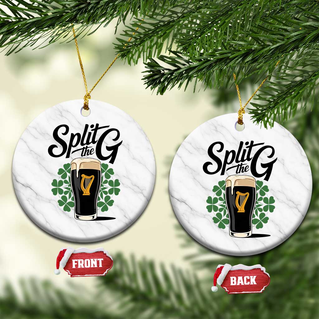 Split the G Funny Irish Drinking Ceramic Ornament St. Patrick’s Day Stout Beer Lovers Pub Crawls TS02 1pc White Marble Print Your Wear