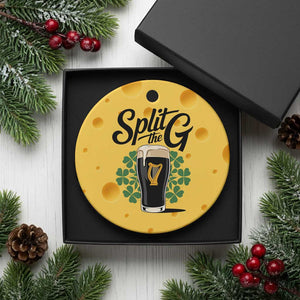Split the G Funny Irish Drinking Ceramic Ornament St. Patrick’s Day Stout Beer Lovers Pub Crawls TS02 1pc Yellow Cheese Print Your Wear