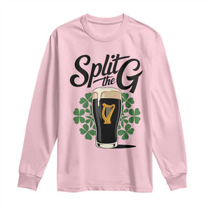 Split the G Funny Irish Drinking Long Sleeve Shirt St. Patrick’s Day Stout Beer Lovers Pub Crawls TS02 Light Pink Print Your Wear