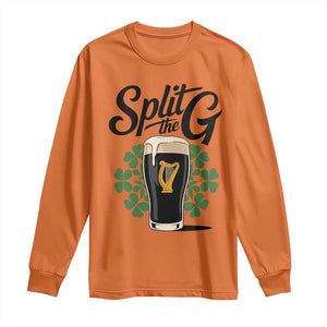 Split the G Funny Irish Drinking Long Sleeve Shirt St. Patrick’s Day Stout Beer Lovers Pub Crawls TS02 Orange Print Your Wear