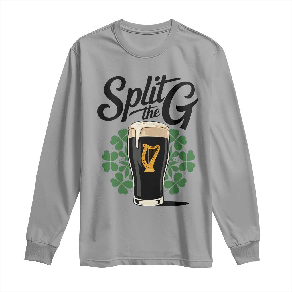 Split the G Funny Irish Drinking Long Sleeve Shirt St. Patrick’s Day Stout Beer Lovers Pub Crawls TS02 Sport Gray Print Your Wear