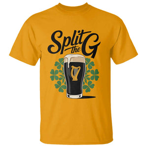 Split the G Funny Irish Drinking T Shirt St. Patrick’s Day Stout Beer Lovers Pub Crawls TS02 Gold Print Your Wear