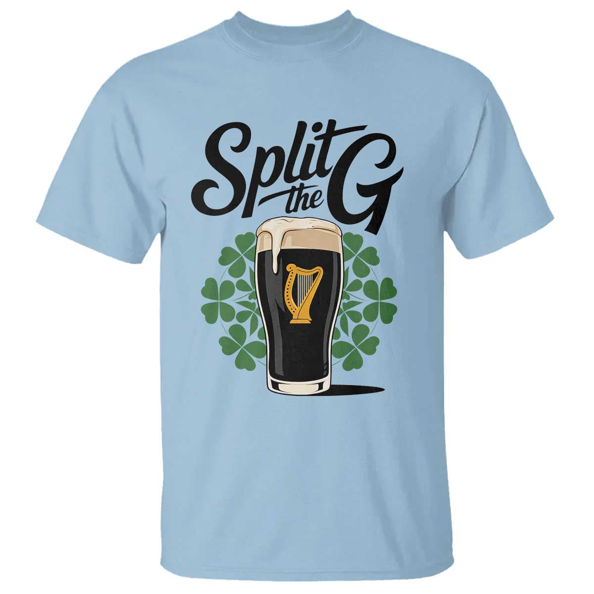 Split the G Funny Irish Drinking T Shirt St. Patrick’s Day Stout Beer Lovers Pub Crawls TS02 Light Blue Print Your Wear