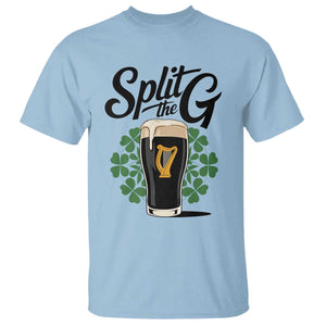 Split the G Funny Irish Drinking T Shirt St. Patrick’s Day Stout Beer Lovers Pub Crawls TS02 Light Blue Print Your Wear