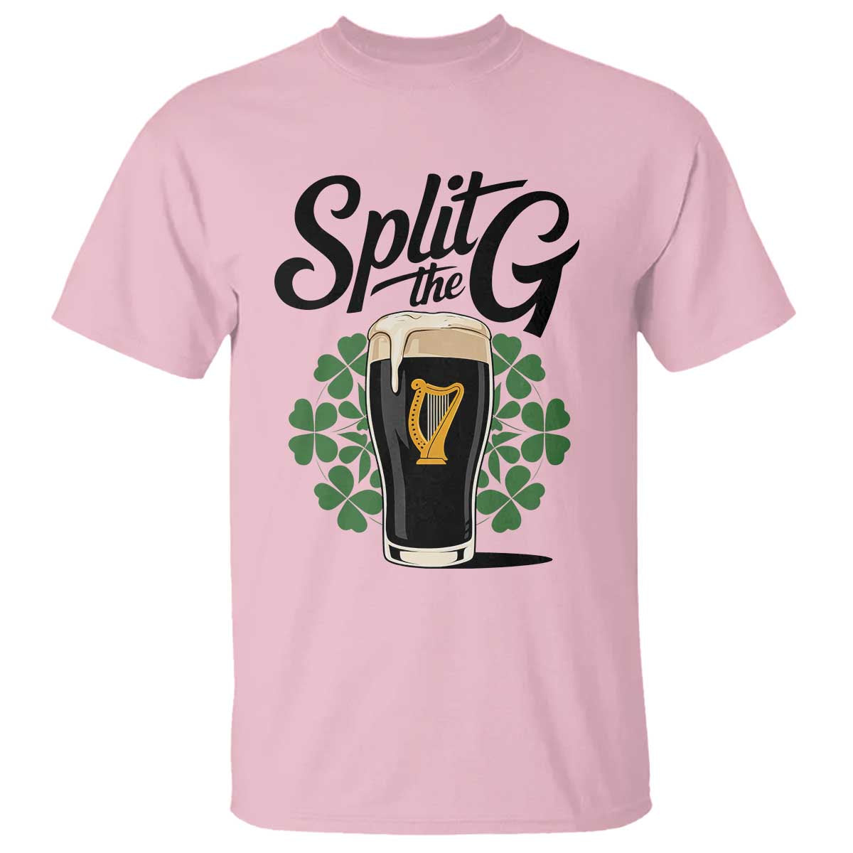Split the G Funny Irish Drinking T Shirt St. Patrick’s Day Stout Beer Lovers Pub Crawls TS02 Light Pink Print Your Wear