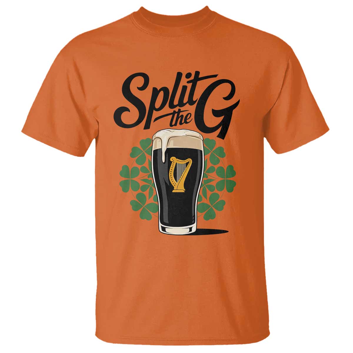Split the G Funny Irish Drinking T Shirt St. Patrick’s Day Stout Beer Lovers Pub Crawls TS02 Orange Print Your Wear