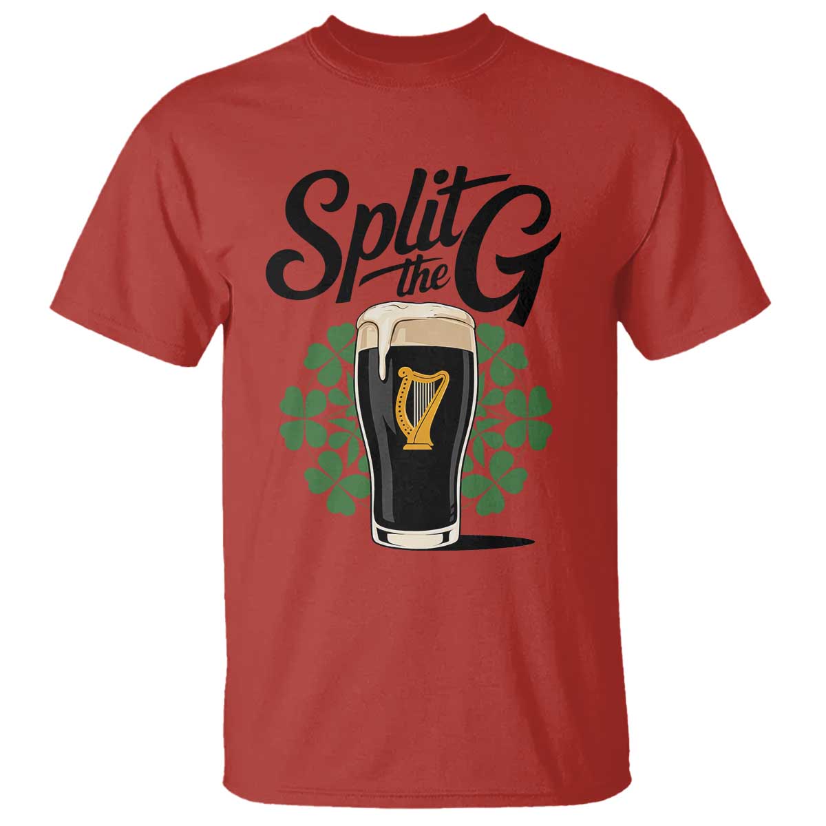Split the G Funny Irish Drinking T Shirt St. Patrick’s Day Stout Beer Lovers Pub Crawls TS02 Red Print Your Wear