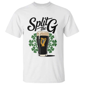 Split the G Funny Irish Drinking T Shirt St. Patrick’s Day Stout Beer Lovers Pub Crawls TS02 White Print Your Wear