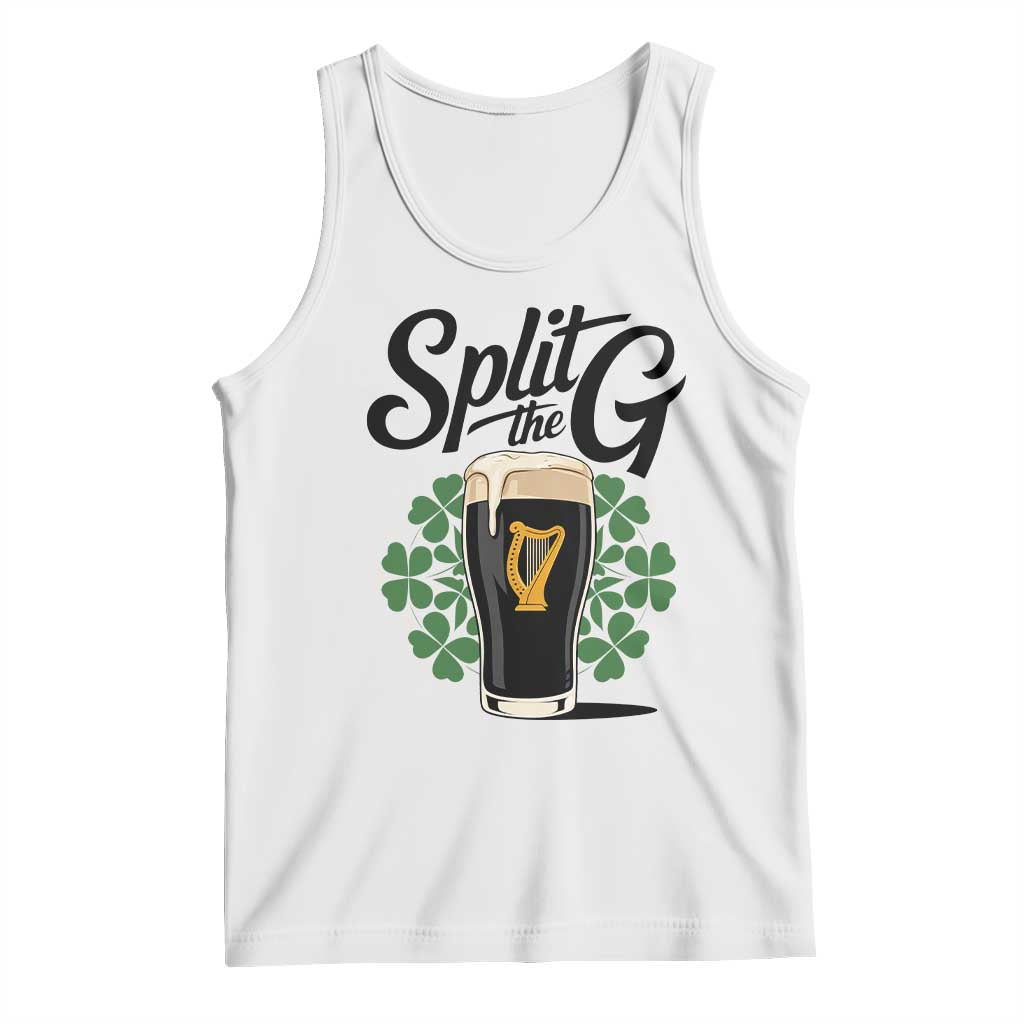 Split the G Funny Irish Drinking Tank Top St. Patrick’s Day Stout Beer Lovers Pub Crawls TS02 White Print Your Wear
