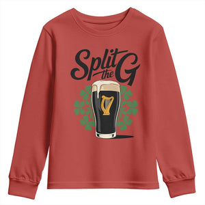 Split the G Funny Irish Drinking Youth Sweatshirt St. Patrick’s Day Stout Beer Lovers Pub Crawls TS02 Red Print Your Wear