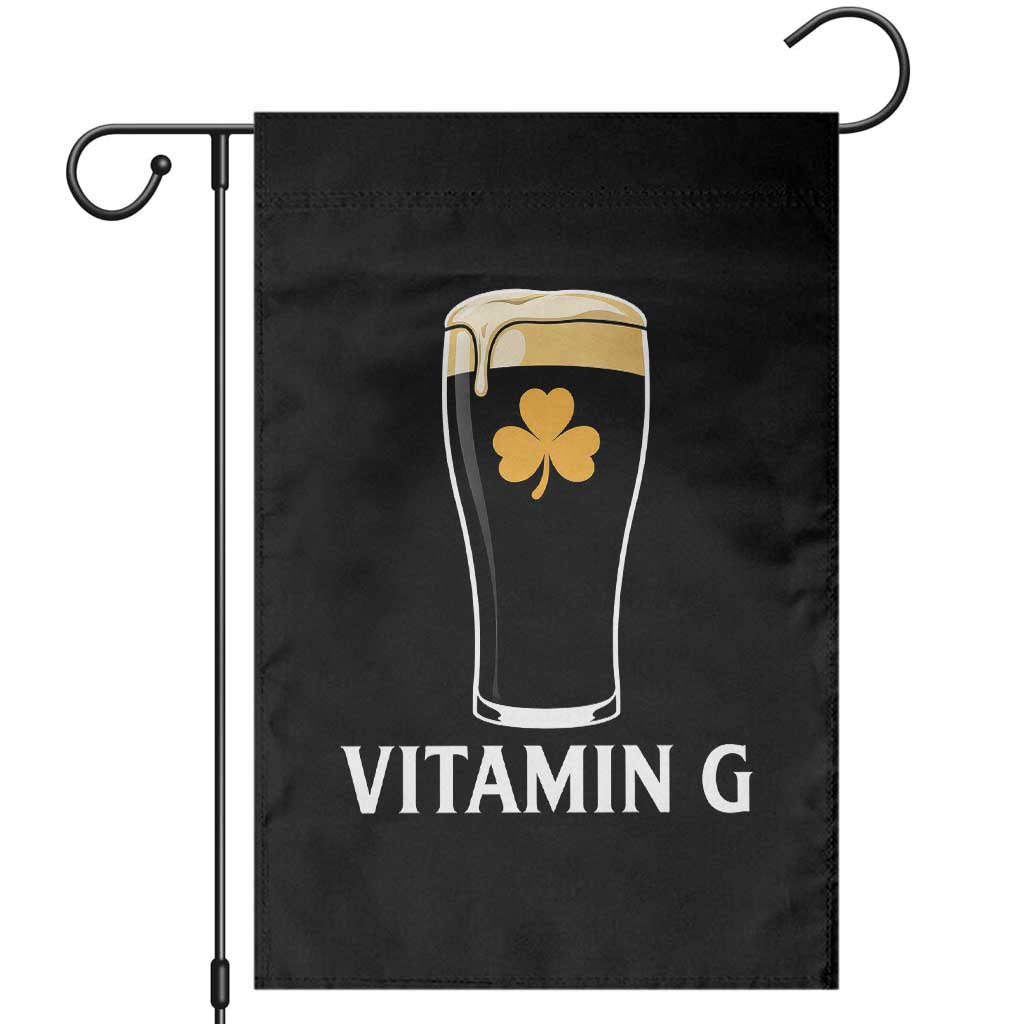Vitamin G Funny Irish Stout Beer Garden Flag St. Patrick’s Day Drinking Humor TS02 Black Print Your Wear