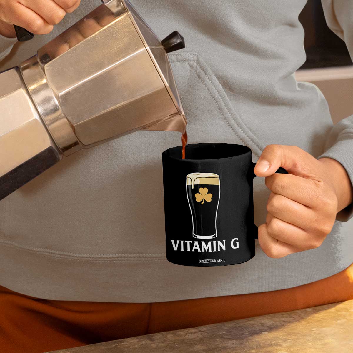 Vitamin G Funny Irish Stout Beer Coffee Mug St. Patrick’s Day Drinking Humor TS02 Print Your Wear