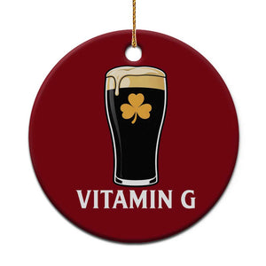 Vitamin G Funny Irish Stout Beer Ceramic Ornament St. Patrick’s Day Drinking Humor TS02 1pc Red Print Your Wear