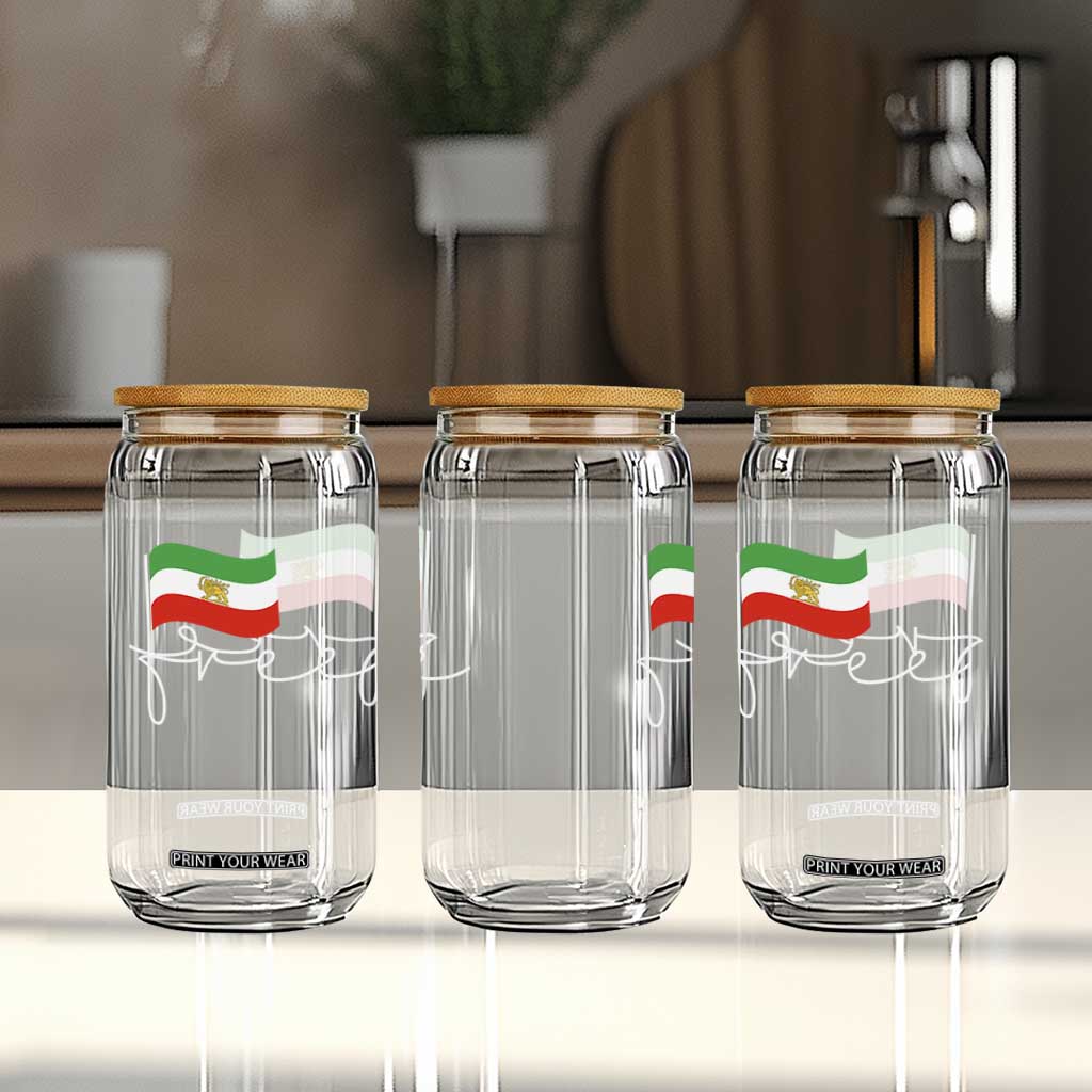 Free Iran Persian Flag Glass Can Iranian Freedom Supporters Revolution TS02 Print Your Wear