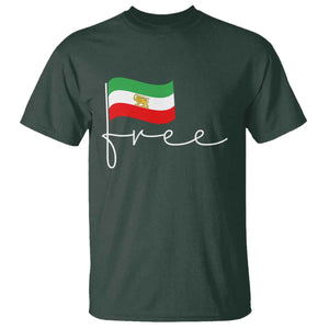 Free Iran Persian Flag T Shirt Iranian Freedom Supporters Revolution TS02 Dark Forest Green Print Your Wear
