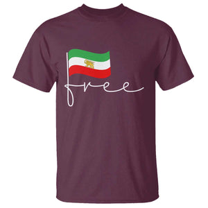 Free Iran Persian Flag T Shirt Iranian Freedom Supporters Revolution TS02 Maroon Print Your Wear