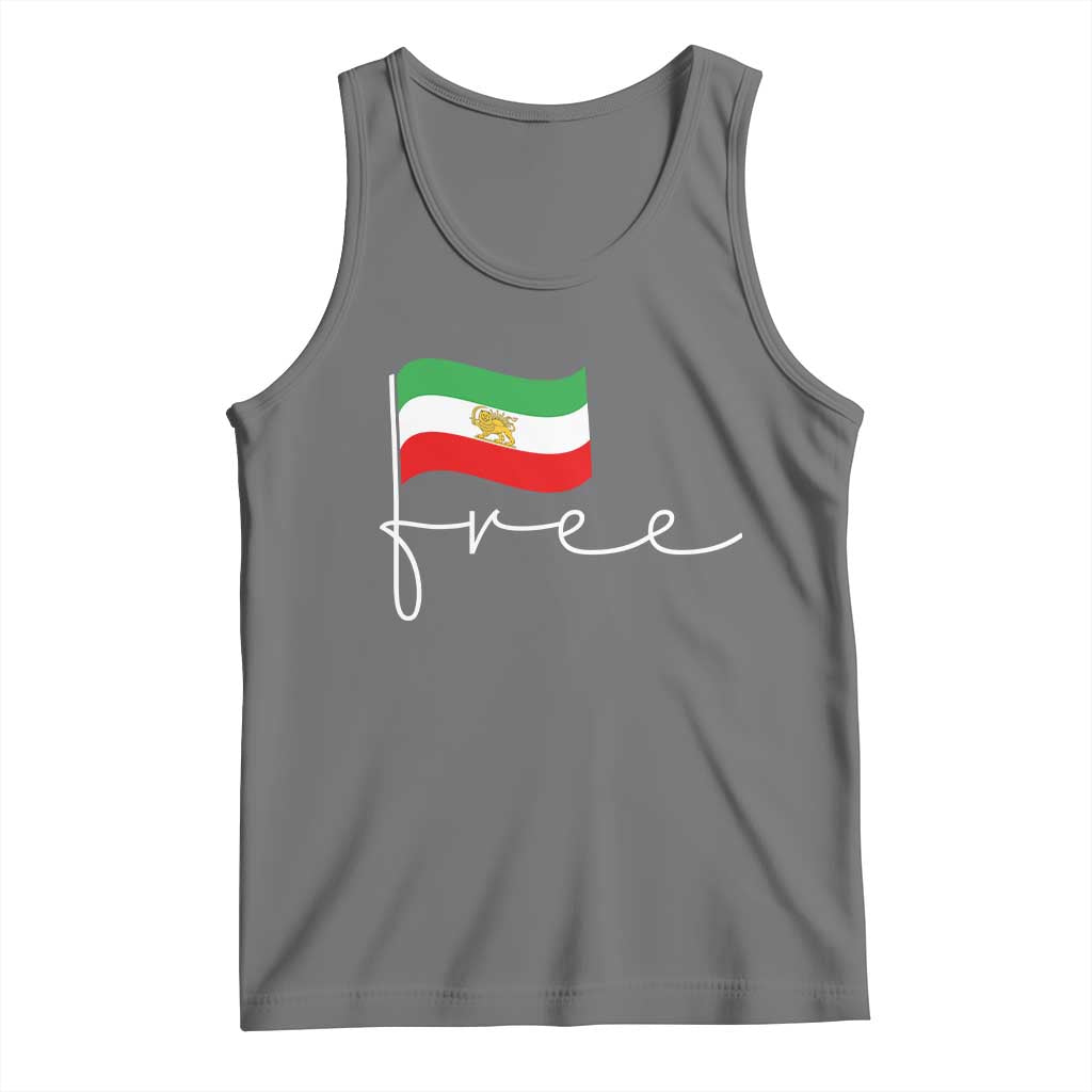 Free Iran Persian Flag Tank Top Iranian Freedom Supporters Revolution TS02 Black Heather Print Your Wear