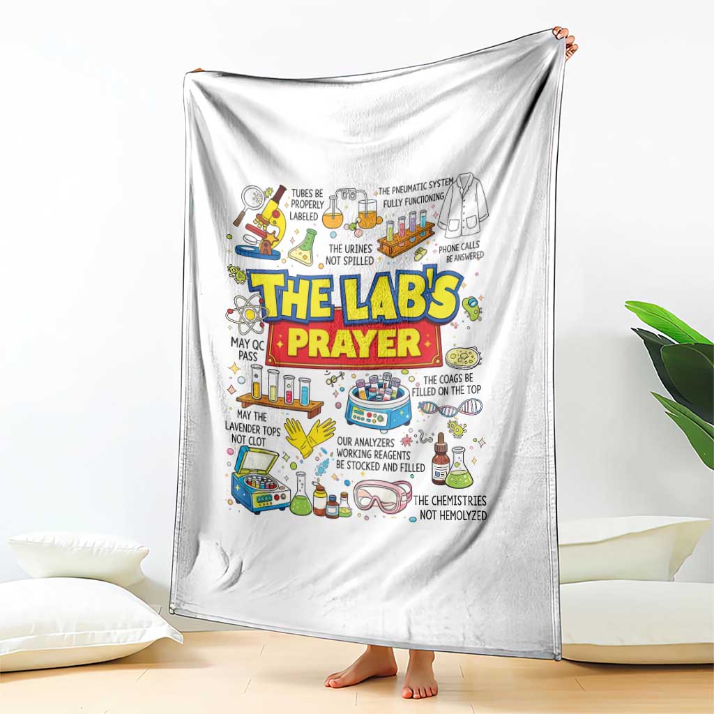 The Lab’s Prayer Funny Lab Week 2026 Throw Blanket Medical Laboratory Scientist Humor Gift for Lab Techs TS02 Print Your Wear