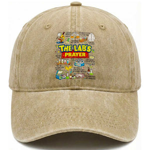 The Lab’s Prayer Funny Lab Week 2026 Washed Cotton Baseball Cap Medical Laboratory Scientist Humor Gift for Lab Techs TS02 Print Your Wear