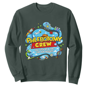 Phlebotomy Crew Lab Week 2026 Sweatshirt One Stick At A Time Funny Phlebotomist Healthcare Lab TS02 Dark Forest Green Print Your Wear