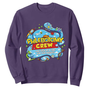 Phlebotomy Crew Lab Week 2026 Sweatshirt One Stick At A Time Funny Phlebotomist Healthcare Lab TS02 Purple Print Your Wear