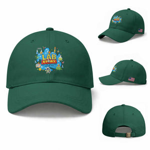 Lab Story Lab Week 2026 Celebration Baseball Cap Every Test Tells a Story Medical Lab Tech Appreciation Gift TS02 Baseball Cap Universal Fit Irish Green Print Your Wear