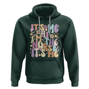 Funny Nurse Hoodie It's Me Hi I'm The Nurse It's Me Nursing Retro Groovy TS02 Dark Forest Green Printyourwear