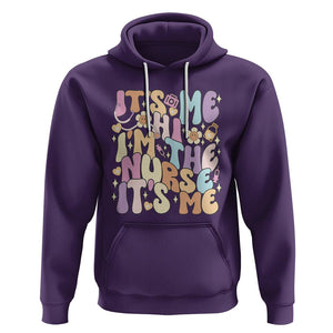 Funny Nurse Hoodie It's Me Hi I'm The Nurse It's Me Nursing Retro Groovy TS02 Purple Printyourwear