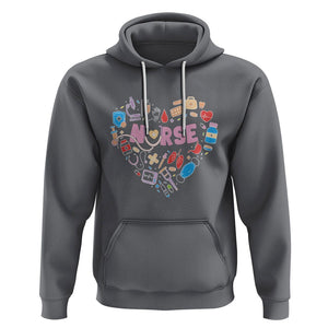 Nurse Life Hoodie Stethoscope Heart Nursing Appreciation Scrub Life TS02 Charcoal Printyourwear