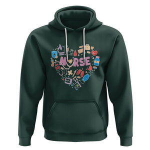 Nurse Life Hoodie Stethoscope Heart Nursing Appreciation Scrub Life TS02 Dark Forest Green Printyourwear