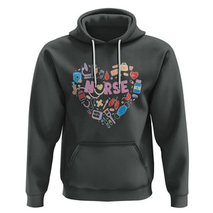 Nurse Life Hoodie Stethoscope Heart Nursing Appreciation Scrub Life TS02 Dark Heather Printyourwear