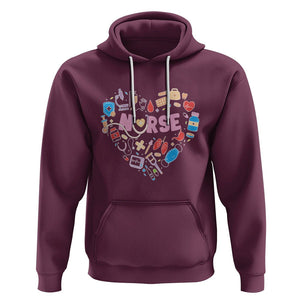 Nurse Life Hoodie Stethoscope Heart Nursing Appreciation Scrub Life TS02 Maroon Printyourwear