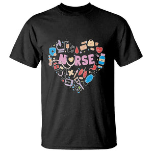 Nurse Life T Shirt Stethoscope Heart Nursing Appreciation Scrub Life TS02 Black Printyourwear