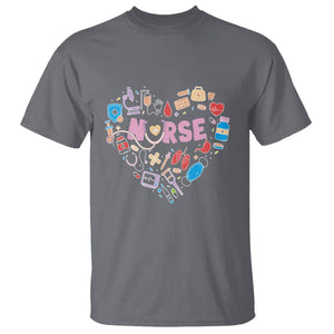 Nurse Life T Shirt Stethoscope Heart Nursing Appreciation Scrub Life TS02 Charcoal Printyourwear