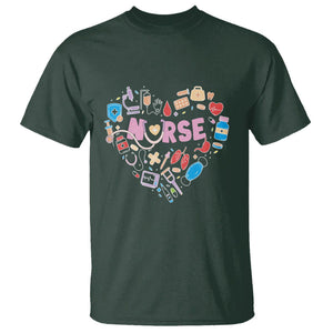 Nurse Life T Shirt Stethoscope Heart Nursing Appreciation Scrub Life TS02 Dark Forest Green Printyourwear