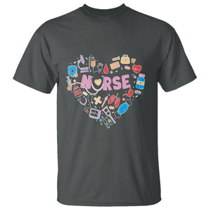 Nurse Life T Shirt Stethoscope Heart Nursing Appreciation Scrub Life TS02 Dark Heather Printyourwear