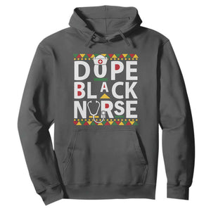 Dope Black Nurse Hoodie Proud Afro Melanin RN Black History Pride TS02 Dark Heather Printyourwear