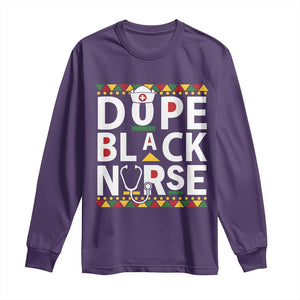 Dope Black Nurse Long Sleeve Shirt Proud Afro Melanin RN TS02 Purple Print Your Wear