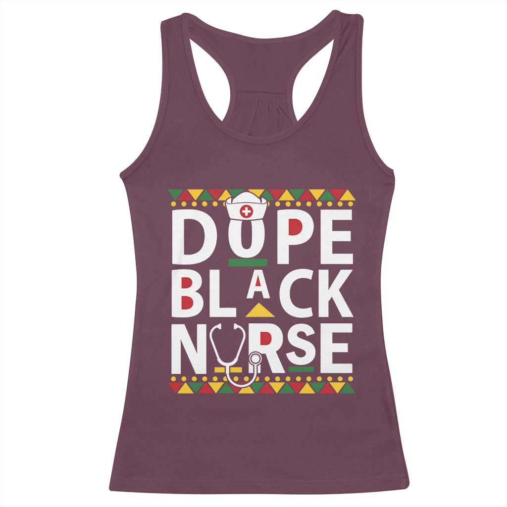 Dope Black Nurse Racerback Tank Top Proud Afro Melanin RN TS02 Maroon Print Your Wear