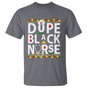 Dope Black Nurse T Shirt Proud Afro Melanin RN Black History Pride TS02 Charcoal Printyourwear